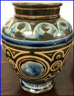 Doulton Lambeth Vase by William Parker 1882. 21 x 10.5cm