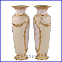 Doulton Lambeth Vases by Ada Dennis Carrara Ware Cupids h31cm Circa 1888