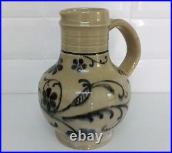 Doulton Lambeth hand painted Aesthetic stoneware jug by Harry Simeon