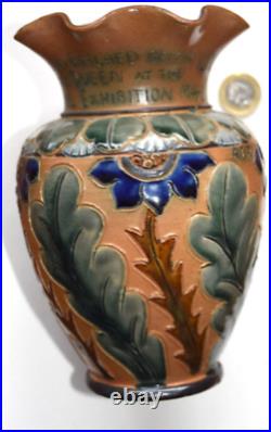 Doulton Lambeth stoneware Vase, 1886 As for Queen Victoria at Liverpool Exhib