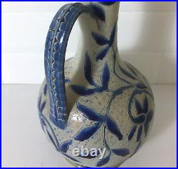 Doulton Lambeth stoneware jug by Louisa Edwards, dated 1877