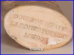 Doulton & Watts Lambeth Pottery reform flask Mr Mrs Caudle curtain lectures 1845