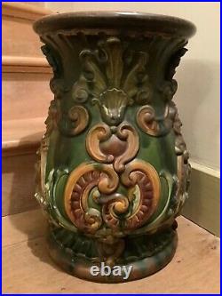 Doulton lambeth garden seat c1880 majolica glazed stoneware