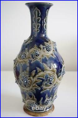 Early Doulton Lambeth Vase By George Tinworth Superb Shape c. 1876