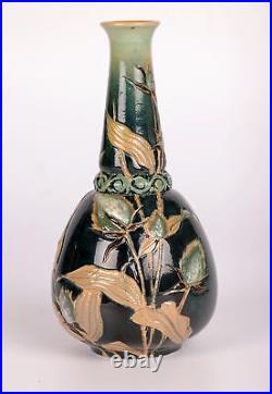 Edith D Lupton Doulton Lambeth Aesthetic Movement Thistle Vase