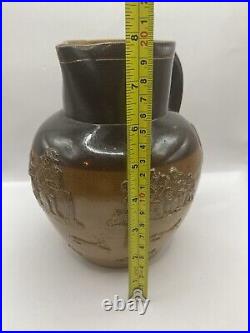 Edwardian Royal Doulton Lambeth Farming Scene Jug/ Pitcher Stoneware ORIG