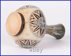 Elizabeth A Sayers Doulton Lambeth Aesthetic Movement Onion Shape Vase