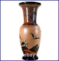 Exhibition Doulton Lambeth Pate Sur Pate Seagulls Vase By Florence Lucy Barlow 5