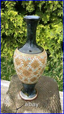 Fantastic Vintage Royal Doulton Lambeth Tall Slim Top Decorative Vase