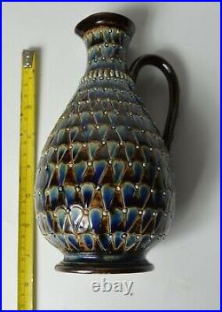 Fine Attractive Doulton Lambeth stoneware jug Kate Davis 1880