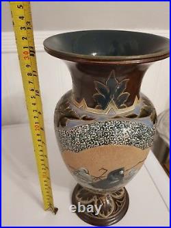Florence barlow doulton lambeth rare exquisite large vase excellent condition