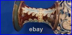 George Tinworth Doulton Incised Baluster Vase 40 cm/15.5 inches tall c 1890
