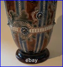 George Tinworth Royal Doulton Lambeth vintage Victorian antique blue brown vase