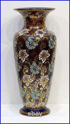HUGE! 16 Antique ROYAL DOULTON Lambeth NOUVEAU Pottery Vase / ARTS & CRAFTS