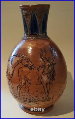 Hannah Barlow Royal Doulton Lambeth vintage Victorian antique horse & stag jug