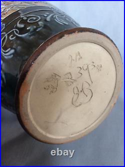 Huge Hannah Barlow Doulton Lambeth Vase Decorated With Deer & Fully Signed