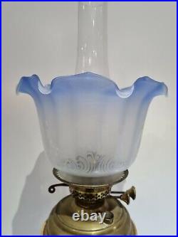 LARGE early Royal Doulton Lambeth Oil Lamp Circa 1869-1872