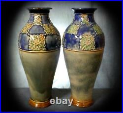LOVELY PAIR of DOULTON LAMBETH EARLY 20th. CENTURY' NEW STYLE' VASES