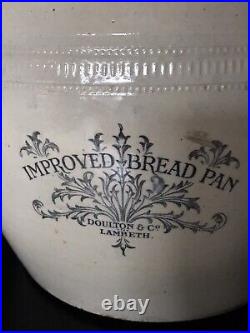 Large Antique Doulton and Co. Lambeth stoneware Improved Bread Pan