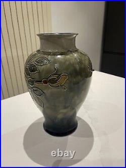 Large Antique Royal Doulton Lambeth Stoneware Vase