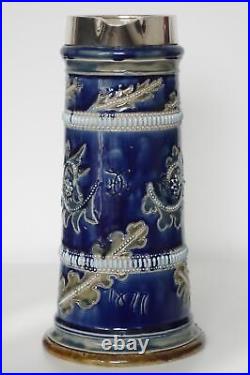 Large Doulton Lambeth Lemonade Jug Scrolling Design George Tinworth c. 1877