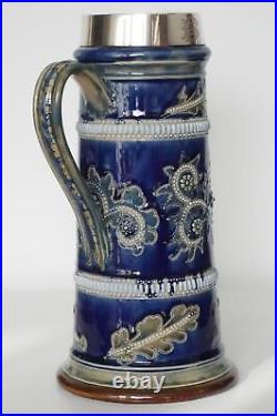 Large Doulton Lambeth Lemonade Jug Scrolling Design George Tinworth c. 1877