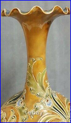 Large Doulton Lambeth saltglaze stoneware art pottery vase Eliza Simmance