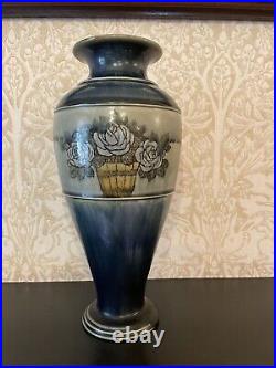 Large Royal Doulton Lambeth Vase Flowers In Basket