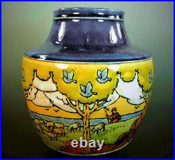 Lovely Royal Doulton Hand Incised & Painted Vase