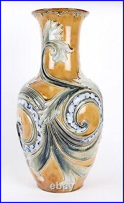 Mark V Marshall Royal Doulton HUGE Lambeth Vase Arts and Crafts Nouveau Pottery