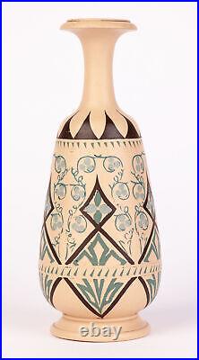 Minnie G Thompson Doulton Lambeth Pigment Painted Vase, 1883