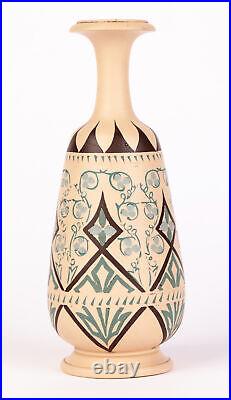 Minnie G Thompson Doulton Lambeth Pigment Painted Vase, 1883