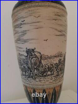 Monumental Doulton Lambeth vase By Hannah Barlow 42cm High Dated C1879 Excellent