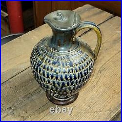 Nice Vintage Antique stoneware 1876 Doulton Lambeth 9 Water Pitcher Jug Royal