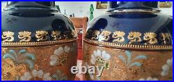 Outstanding pair of Art Nouveau Royal Doulton Stoneware vases 14 ins 35.56 cms h