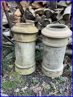 Pair Antique Victorian Doulton Lambeth Chimney Pot / Planter Circa 1903