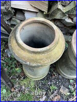 Pair Antique Victorian Doulton Lambeth Chimney Pot / Planter Circa 1903