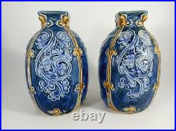 Pair Of Royal Doulton Francis C Pope Vases Perfect Condition Circa 1910