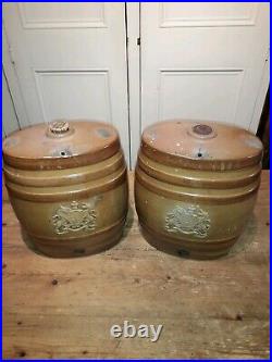 Pair Of Victorian Whisky Barrell. J. Stiff London Pottery Lambeth