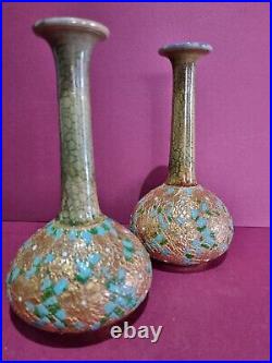 Pair Royal Doulton Lambeth Slater Chime Bud Vases 17 cm high 6434 Alice Marshall