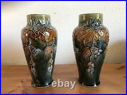 Pair Royal Doulton Stoneware Vases