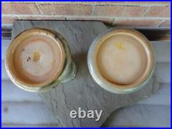 Pair Royal Doulton Vases. Vintage Bessie Newbery 11 Lambeth England