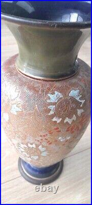 RARE Antique Doulton Lambeth Slaters Patent Vase with Floral Decoration x5132