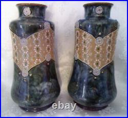 RARE Antique Royal Doulton Lambeth vases signed Florrie Jones EXCELLENT