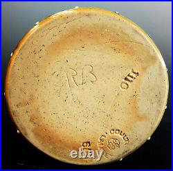 RARE, EARLY DOULTON LAMBETH HAND INCISED & PAINTED BEAKER by ROSINA BROWN 1879