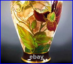 RARE, EARLY, DOULTON LAMBETH HAND PAINTED VASE by MINNA L CRAWLEY