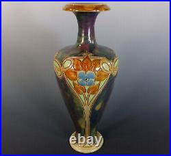 RARE, EARLY, DOULTON LAMBETH HAND SCRIMMED ART NOUVEAU VASE by FRANCIS C. POPE