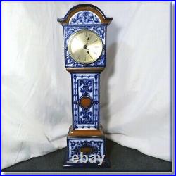RARE Royal Doulton Lambeth Stoneware Tall Clock CASE Mantle 14 inches Tall