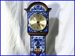 RARE Royal Doulton Lambeth Stoneware Tall Clock CASE Mantle 14 inches Tall
