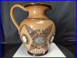 Rare Antique Doulton Lambeth Bitter Must Be The Cup Stoneware Pitcher